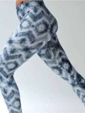 LEGGINGS DEPOT Blue Gray Abstract Print Full length Leggings Size 12-20 NWT